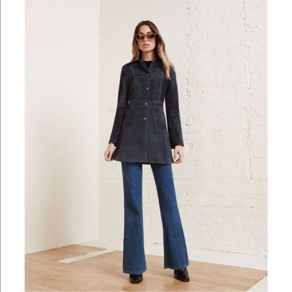 Reformation Dayle Suede Leather Coat S NWT